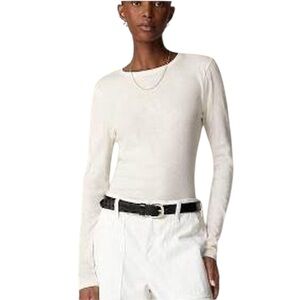 NEW J. Crew Collection Sheer Wool Blend Long Sleeve Top Size XL Beige RUNS SMALL